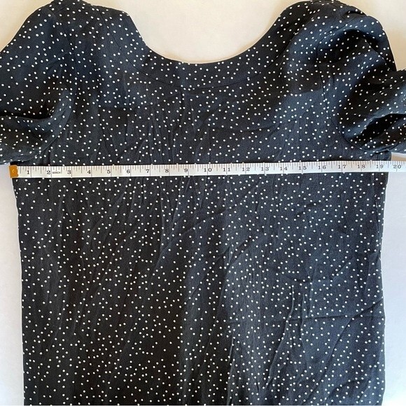 Madewell Zip Back Short Sleeve Shift Dress in Black Polkadot Scatter Size 2 - Picture 12 of 12
